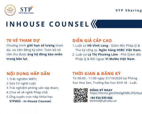 Tuyển chọn tham dự STP Sharing – In House Counsel